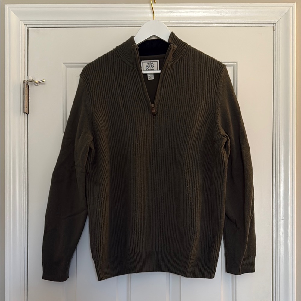 L.L. Bean Men's Dark Green Zip-Up Sweater